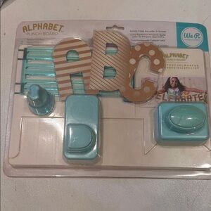 We R Memory Keepers Alphabet Punch Board - Blue and Tan